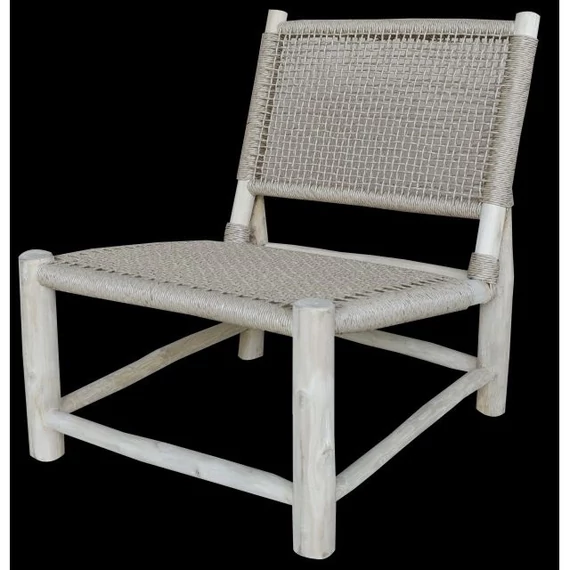 Fotel teakfa, vessző 69x81x84 cm fehér