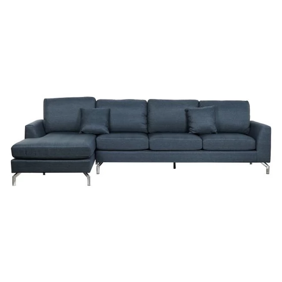 Kanapé poliészter, fém 300x160x85 cm kék