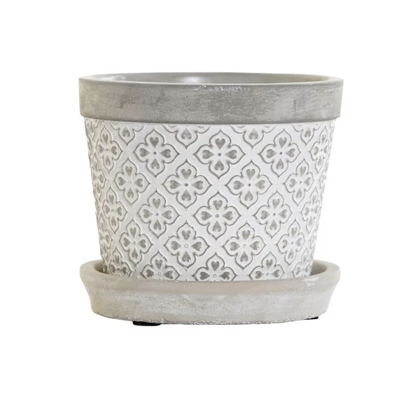 Kaspó alátéttel cement 12,5x12,5x11,5 cm szürke
