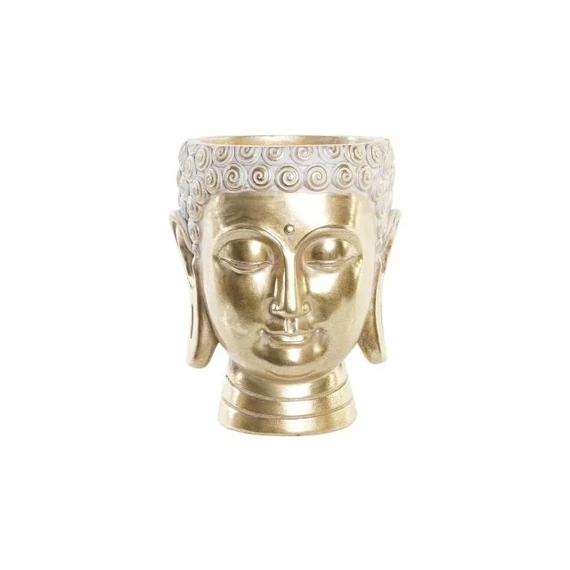 Kaspó Buddha poly 17,5x17,5x21 cm arany, szürke