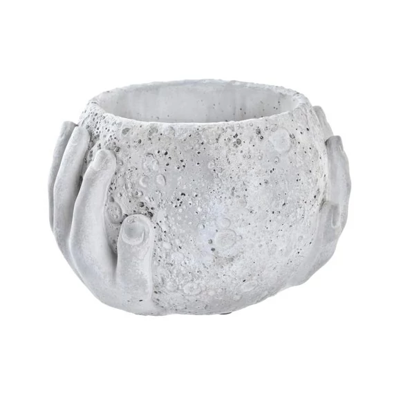Kaspó kéz cement 23x19x15 cm szürke