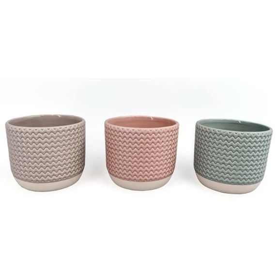 Kaspó kő 12x12x10,5 cm pink, zöld 3 féle