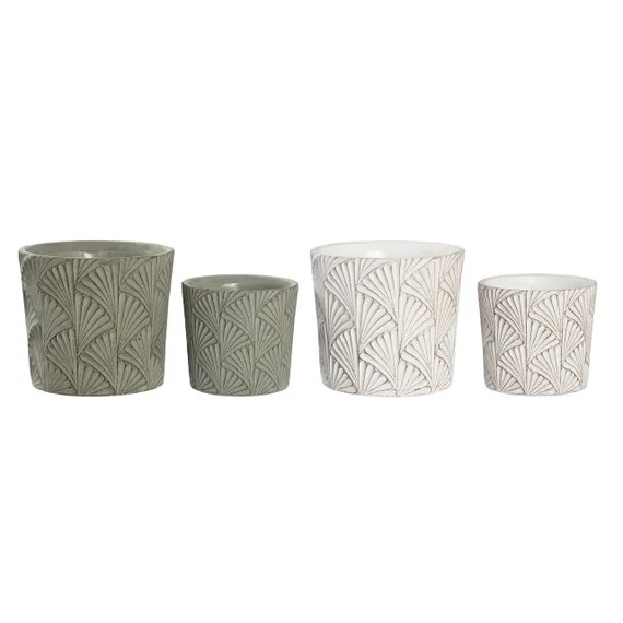 Kaspó szett cement 17x17x15 cm szürke, fehér 2 féle S/2