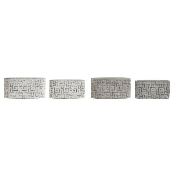 Kaspó szett cement 23x12,5x11 cm fehér, szürke 2 féle S/2