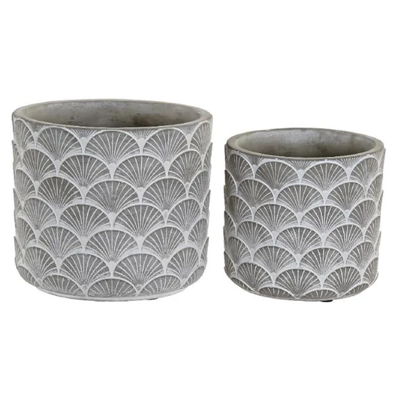 Kaspó szett cement, homok 17,2x17,2x15,2 cm szürke S/2
