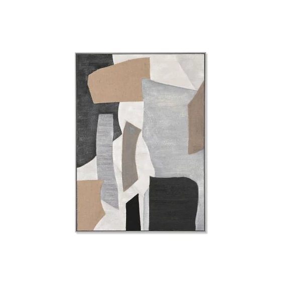 Kép absztrakt 3D vászon, poliészter 103x4,5x143 cm szürke, fekete