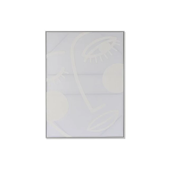 Kép absztrakt arc 3D vászon, műanyag 103x4,5x143 cm fehér