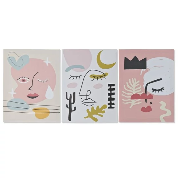 Kép absztrakt arc vászon, mdf 30x1,8x40 cm színes 3 féle