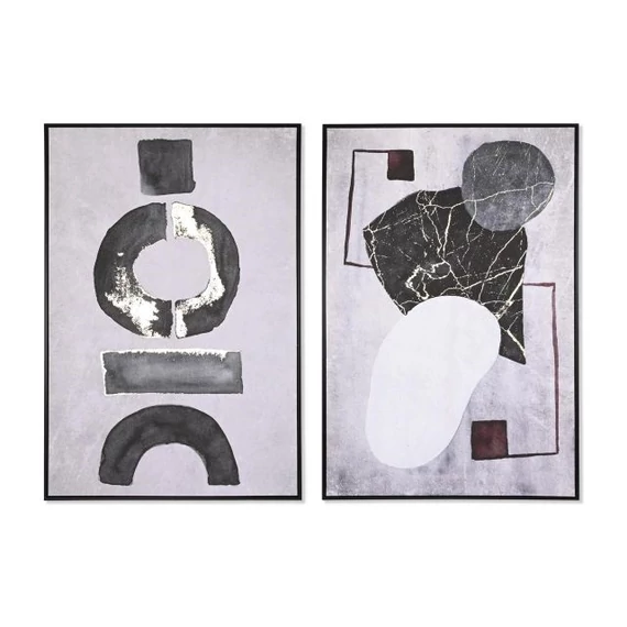 Kép absztrakt hungarocell, vászon 83x4,5x123 cm fekete, szürke 2 féle