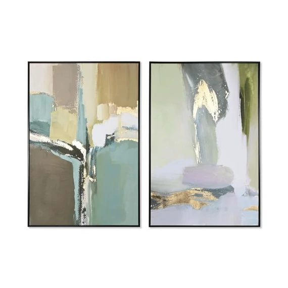 Kép absztrakt hungarocell, vászon 83x4,5x123 cm zöld, színes 2 féle