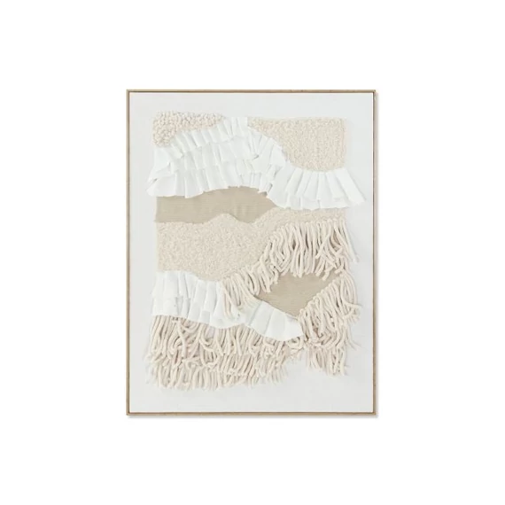 Kép absztrakt keretes poliészter, hungarocell 60x5x80 cm bézs