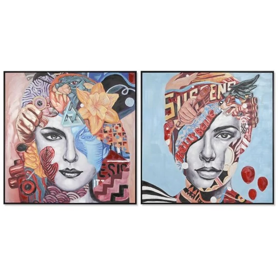 Kép absztrakt nő vászon, hungarocell 100x3,5x100 cm színes 2 féle