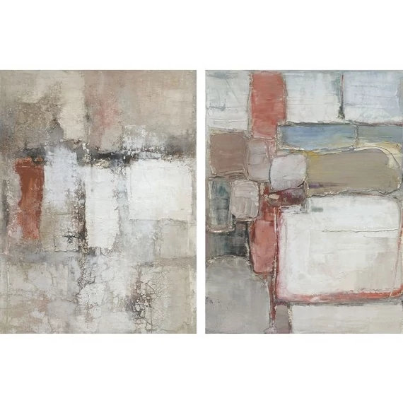 Kép absztrakt vászon, fenyő, kézzelfestett 90x2,4x120 cm színes 2 féle