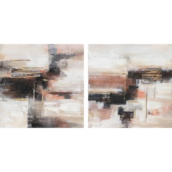 Kép absztrakt vászon, fenyő, kézzelfestett 90x2,4x90 cm színes 2 féle
