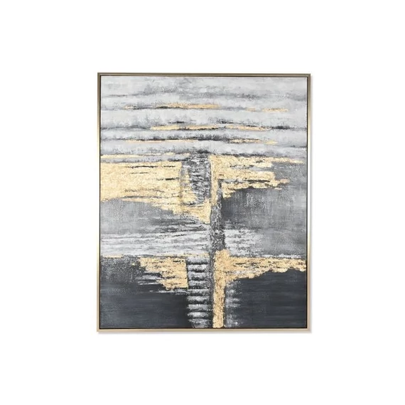 Kép absztrakt vászon, hungarocell 131x3,8x156 cm fekete, arany
