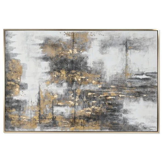 Kép absztrakt vászon, hungarocell 187x3,8x126 cm fekete, fehér