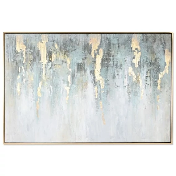 Kép absztrakt vászon, hungarocell 187x3,8x126 cm kék, arany