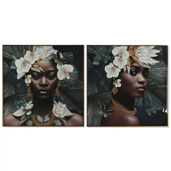Kép afrikai vászon, hungarocell 100x3,5x100 cm zöld, fekete 2 féle