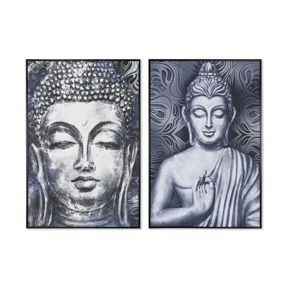Kép Buddha hungarocell, vászon 83x4,5x123 cm kék, fehér 2 féle