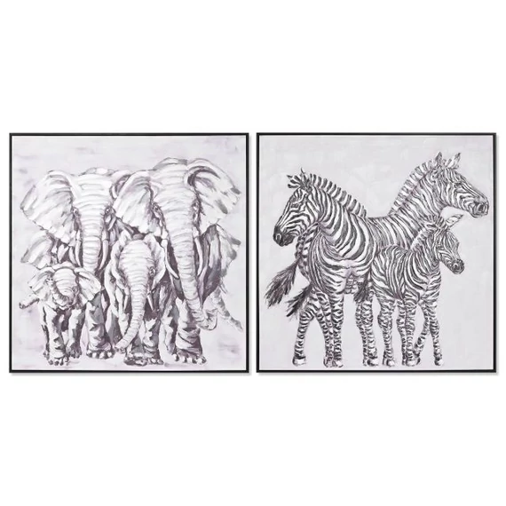 Kép elefánt vászon, hungarocell 100x3,5x100 cm fehér, fekete 2 féle