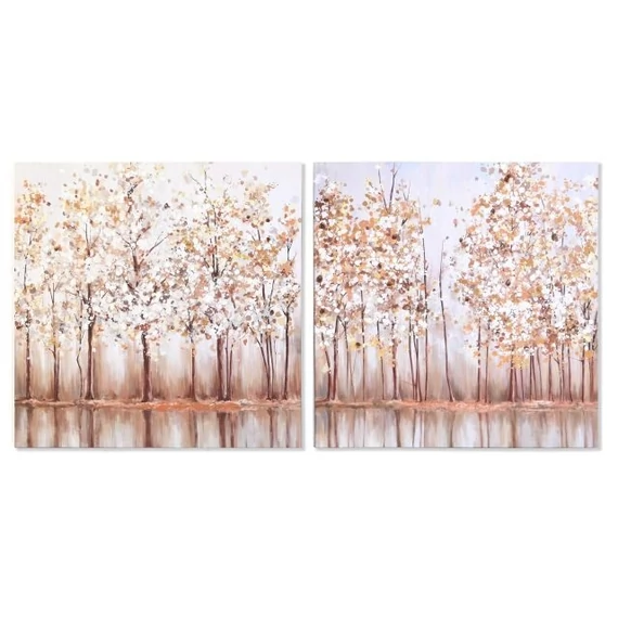 Kép fák vászon, mdf 90x2x90 cm bézs 2 féle