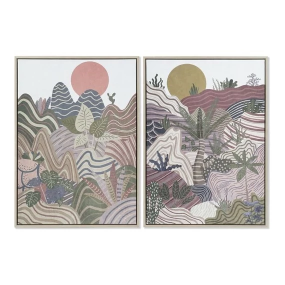 Kép hegyek hungarocell, vászon 53x4,5x73 cm színes, gesztenye 2 féle