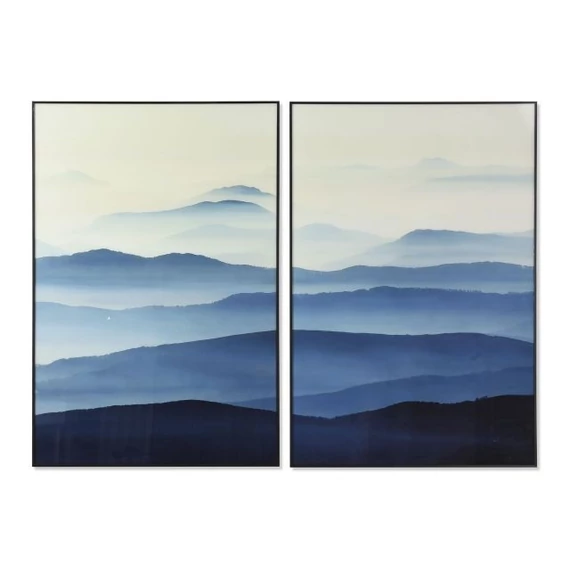 Kép hegyek üveg, alumínium 80x2,5x120 cm kék, fehér 2 féle