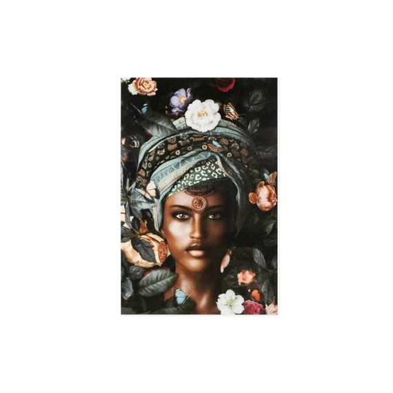 Kép India hőállóüveg 80x0,4x120 cm zöld, fekete