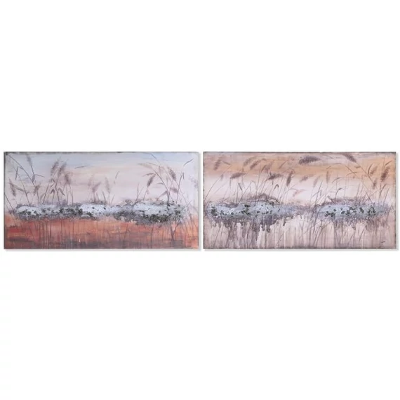Kép kézzel festett vászon, fenyő 140x3,5x70 cm piros, bézs 2 féle