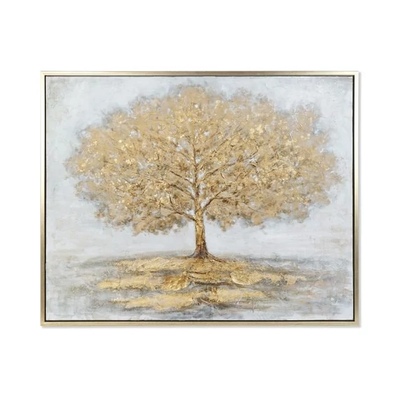 Kép kézzel festett vászon, hungarocell, fa, kézzelfestett 131,5x4x106 cm arany