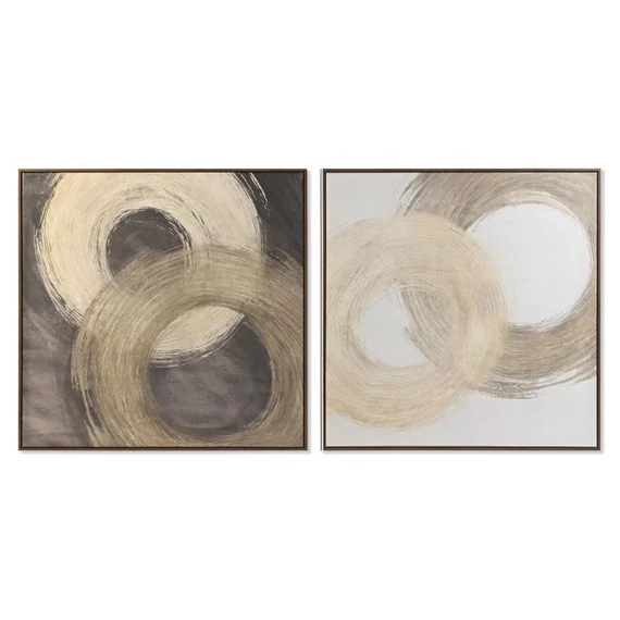 Kép körök hungarocell, vászon 100x4x100 cm bézs, barna 2 féle