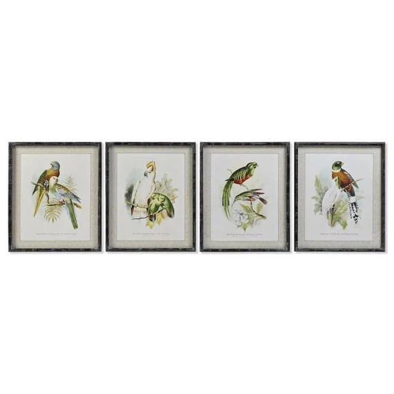 Kép madarak keretes üveg, mdf 50x2x60 cm színes 4 féle