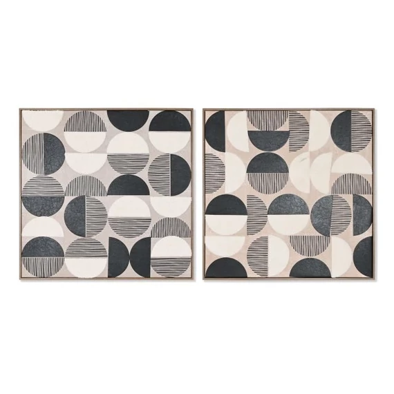 Kép modern 3D vászon, bőr 80x2,4x80 cm fekete, bézs 2 féle