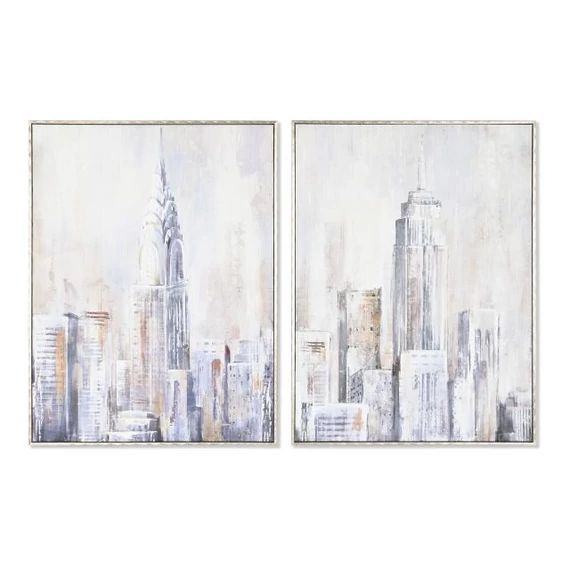 Kép New York vászon, fenyő 60x2,4x80 cm szürke, kék 2 féle