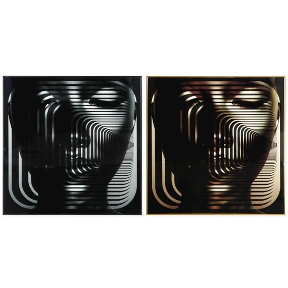 Kép nő alumínium, mdf 80x3x80 cm arany, ezüst 2 féle