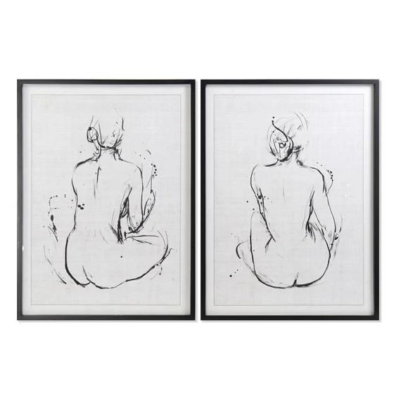 Kép nő fa, üveg, mdf 70x2,5x90 cm fehér, fekete 2 féle