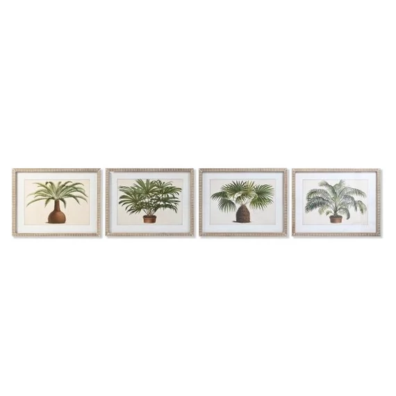 Kép pálma üveg, lucfenyő 65x2x50 cm zöld, bézs 4 féle