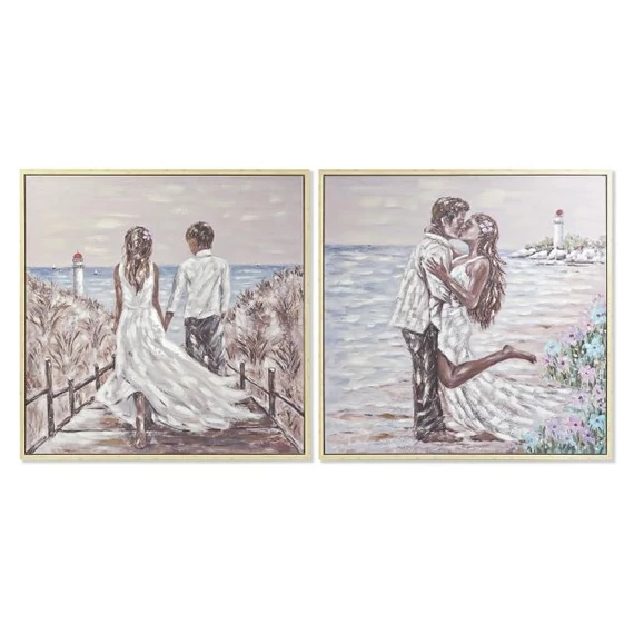 Kép pár strand vászon, hungarocell 100x4x100 cm színes 2 féle