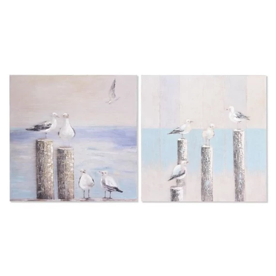 Kép sirály vászon, fenyő 100x3,5x100 cm színes 2 féle