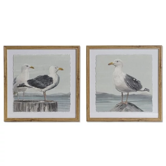 Kép sirály vászon, üveg 42,6x2,6x42,6 cm színes 2 féle