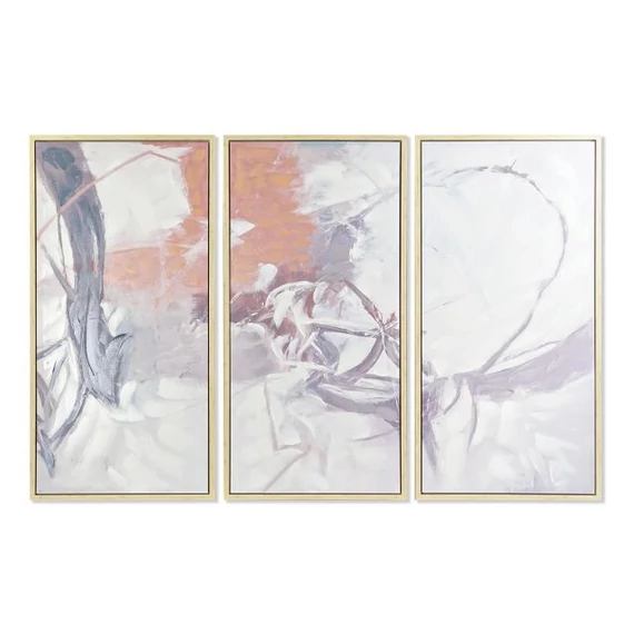 Kép szett absztrakt vászon, hungarocell 180x4x120 cm színes S/3