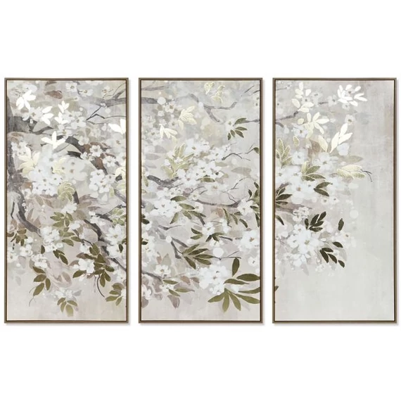 Kép szett keretes keretes hungarocell, vászon 60x4x120 cm bézs, színes S/3