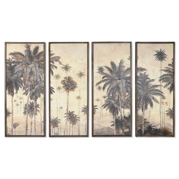 Kép szett pálma keretes lucfenyő 200x4x120 cm zöld, barna S/4