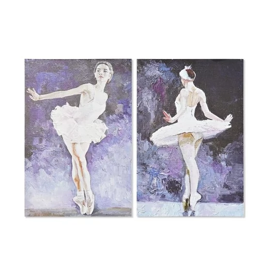 Kép táncos vászon, fenyő 40x1,8x60 cm kék, fekete 2 féle