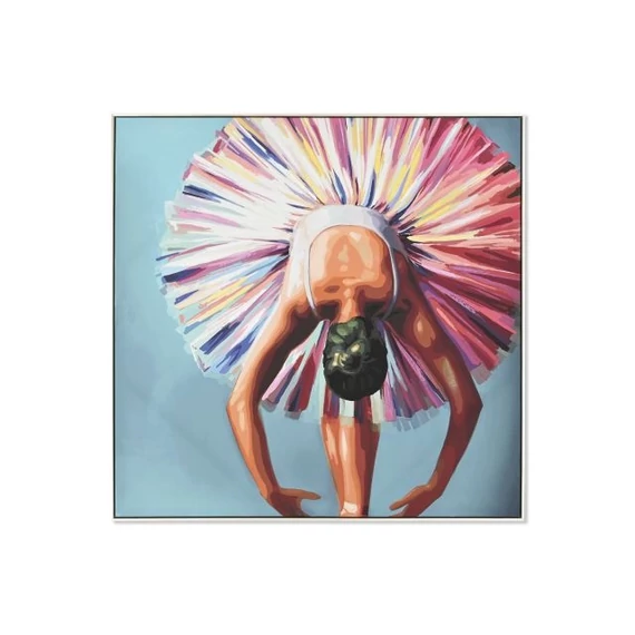 Kép táncos vászon, hungarocell, lucfenyő, kézzelfestett 100x3,5x100 cm színes 2 féle