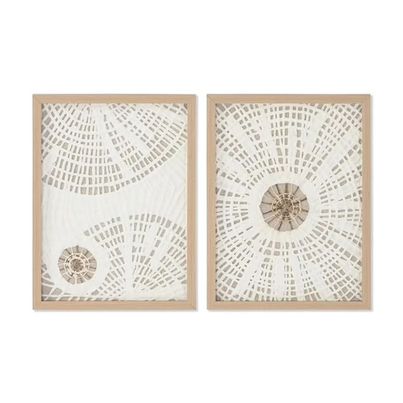 Kép üveg, papír 30x2x40 cm fehér, natúr S/2