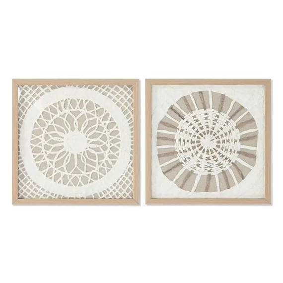 Kép üveg, papír 35x2x35 cm fehér, natúr S/2