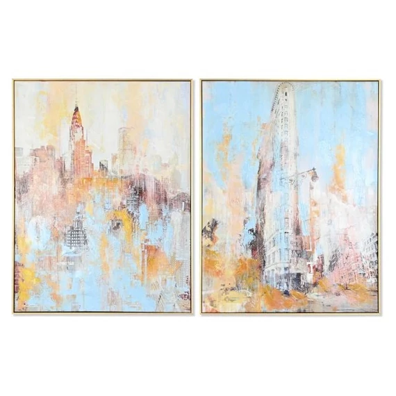 Kép város keretes vászon, hungarocell 60x3,5x80 cm színes 2 féle