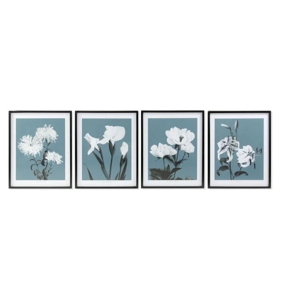 Kép virágok lucfenyő, üveg 55x2,5x70 cm kék, fehér 4 féle