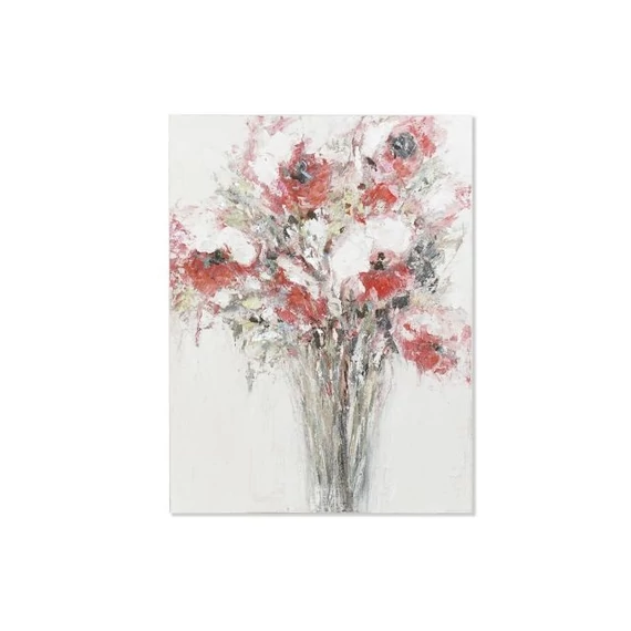 Kép virágos kézzel festett vászon, fenyő 90x3,5x120 cm színes